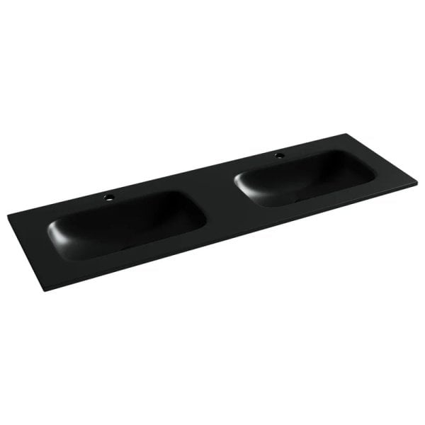 Мебельная раковина Ceramicanova Grace прямоугольная 141см с двумя чашами и отверстиями под смесите