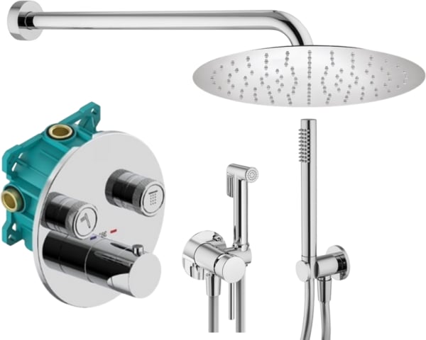 Комплект для ванной Plumberia Selection PSBOX KITZPSB02CR С ВНУТРЕННЕЙ ЧАСТЬЮ, хром