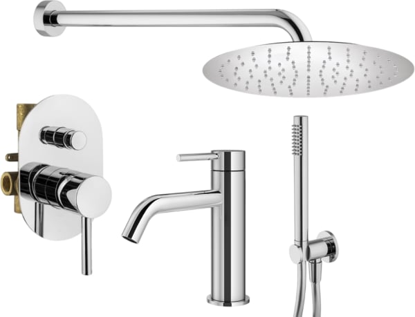 Комплект для ванной Plumberia Selection Ixo KITXO15CR53 С ВНУТРЕННЕЙ ЧАСТЬЮ, хром