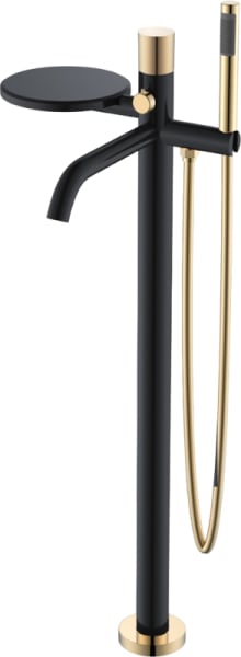 Напольный смеситель для ванны с душем Boheme Stick 129-BG.2, black diamond gold
