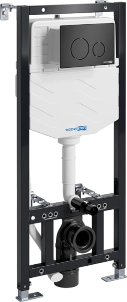 Система инсталляции для унитазов Wasserkraft Aller 10TLT.010.ME.MB02, с кнопкой смыва матовой черной