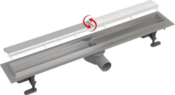 Душевой трап (лоток) AlcaPlast APZ13-DOUBLE9-650 с решеткой и опорами