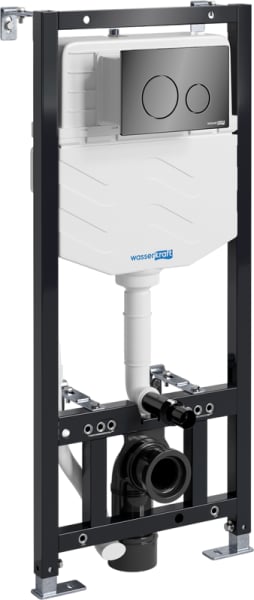 Система инсталляции для унитазов Wasserkraft Aller 10TLT.010.ME.PB02, с кнопкой смыва черной