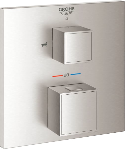 Термостатический смеситель встраиваемый Grohe Grohtherm Cube 24155DC0 для ванны с душем, суперсталь