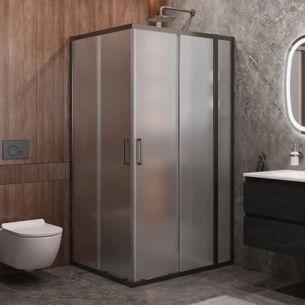 Душевой уголок Cezares Molveno AH 21 90+20 P GM 110х90 см, профиль оружейная сталь, стекло рифленое