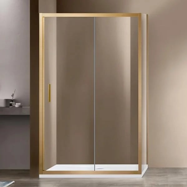 Душевой уголок Vincea Garda VSR-1G8012CLG 120х80, профиль брашированное золото, стекло прозрачное