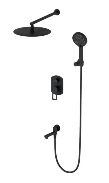 Душевой комплект Wonzon & Woghand WW-88939010-MB, С ВНУТРЕННЕЙ ЧАСТЬЮ, матовый черный