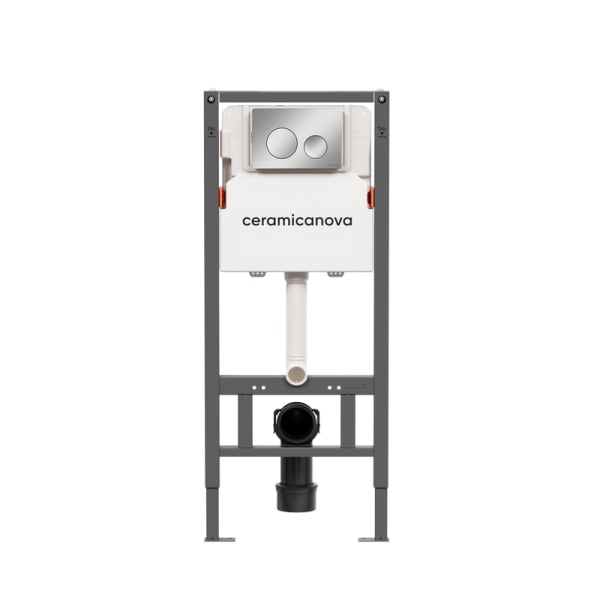 Система инсталляции для унитазов Ceramicanova Balance CN121001CH, кнопка Circle глянцевый хром