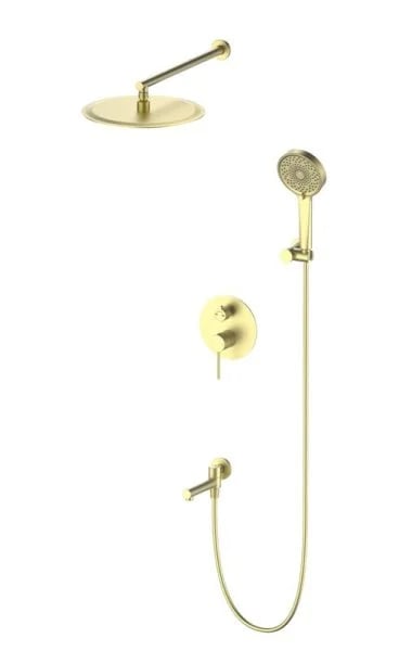 Душевой комплект Wonzon & Woghand WW-88939017-BG, С ВНУТРЕННЕЙ ЧАСТЬЮ, брашированное золото