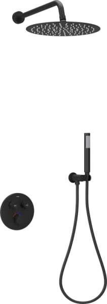 Душевой комплект Sancos Link SC3005MB, черный матовый, С ВНУТРЕННЕЙ ЧАСТЬЮ
