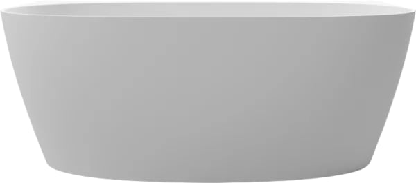 Ванна из искусственного камня WHITECROSS Pearl A 155x80 см, пристенная, матовая белая, овальная, с д