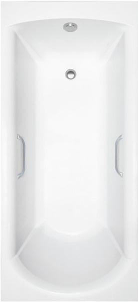Ванна из литьевого мрамора Delice Astra 170х70 см, пристенная, с ручками хром