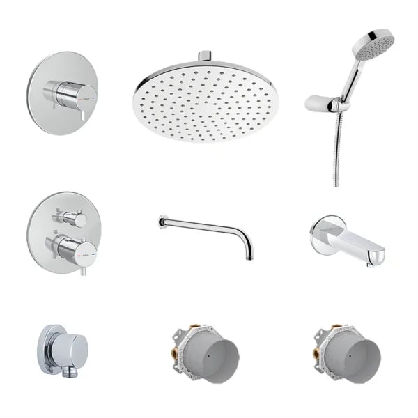 Душевой комплект VitrA A49307EXP, С ВНУТРЕННЕЙ ЧАСТЬЮ, хром