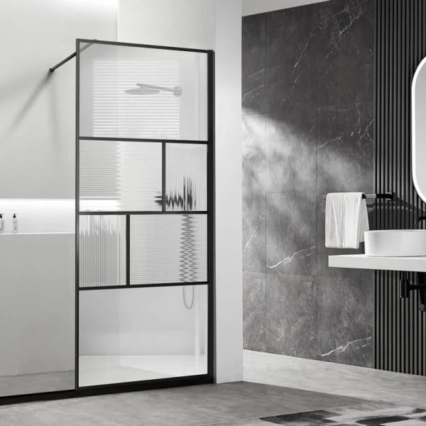 Душевая перегородка Vincea Walk-in HP Art VSW-1HC900CFB 90 см, профиль матовый черный, стекло прозра