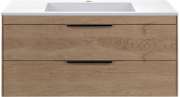 Тумба под раковину без столешницы Vincea Chiara 2D 100, подвесная, 2 ящика, натуральный дуб