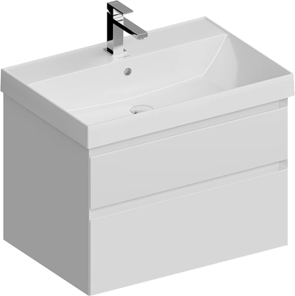 Тумба под раковину без столешницы KERAMA MARAZZI Cubo 70 подвесная, белая матовая