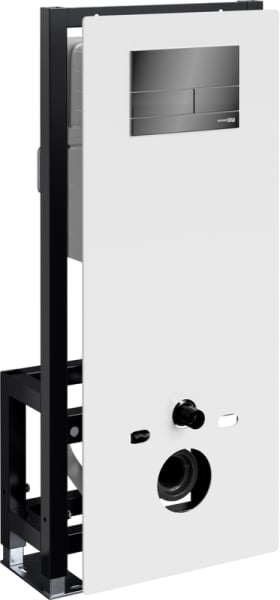 Система инсталляции для унитазов Wasserkraft Glan 66TLT.010.ME.WH.PB04, с кнопкой смыва черной