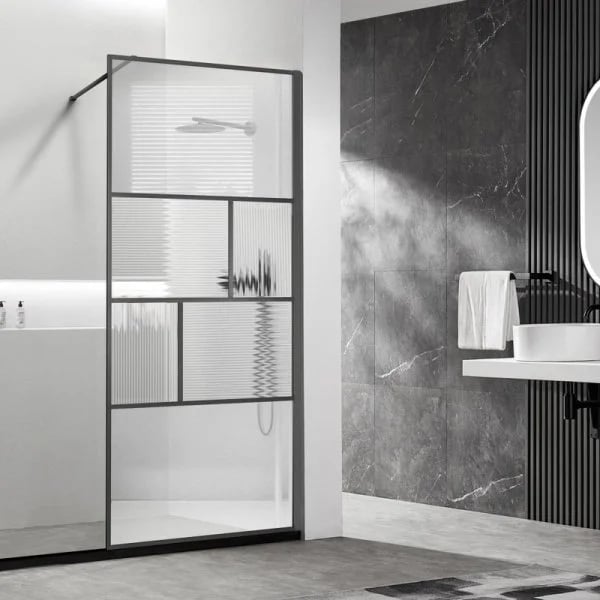 Душевая перегородка Vincea Walk-in HP Art VSW-1HC900CFGM 90 см, профиль вороненая сталь, стекло проз