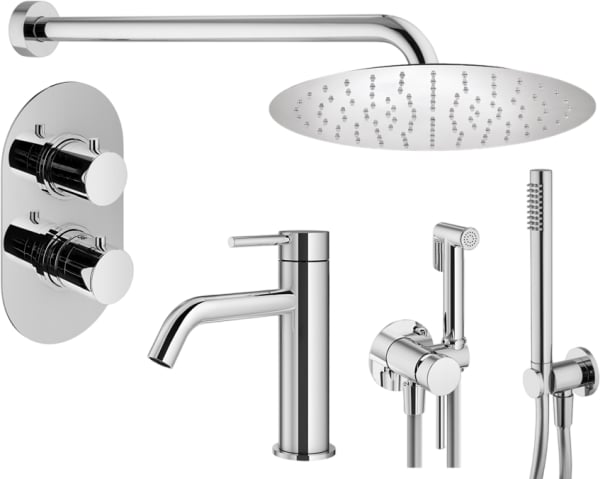 Комплект для ванной Plumberia Selection Ixo KITZXOT18CR53 С ВНУТРЕННЕЙ ЧАСТЬЮ, хром