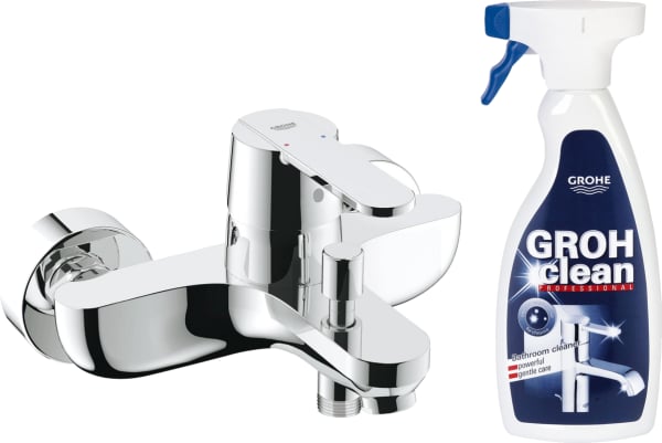 Смеситель для ванны с душем Grohe Get 32887000, + средство для металлических поверхностей Grohe Groh