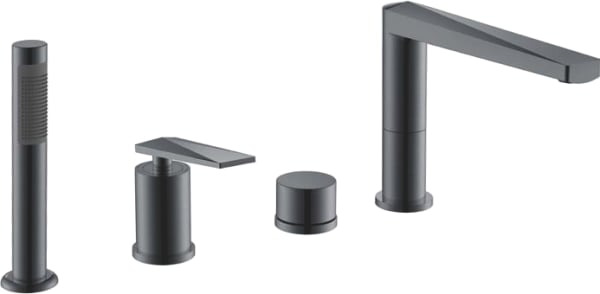 Смеситель на борт ванны Boheme Venturo 370-SGM, shine gun metal