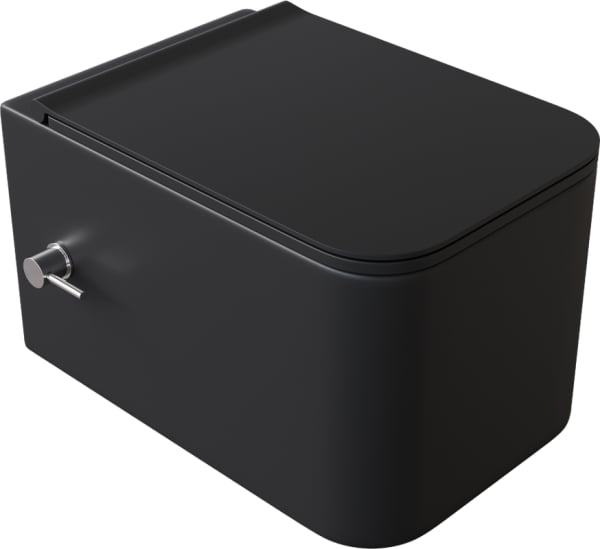 Унитаз подвесной Boheme Mane 970-SET-2-B с функцией биде, безободковый, с микролифтом, черный матовы