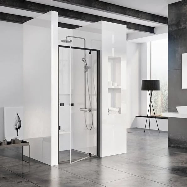 Душевая дверь в нишу Ravak Pivot PDOP1-80 Transparent, профиль черный