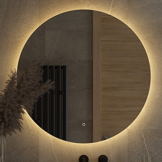 Зеркало круглое Defesto Opti DF 2856S 90 с LED-подсветкой, 3000К, сенсорный выключатель