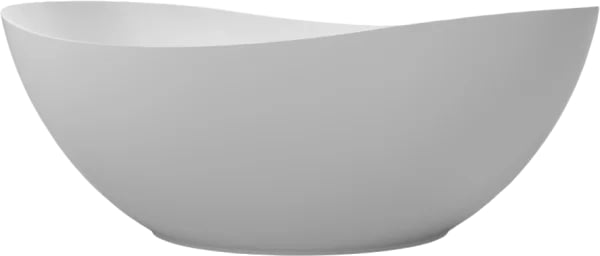 Ванна из искусственного камня WHITECROSS Ruby 170x75 см, отдельностоящая, белая, овальная, с донным 