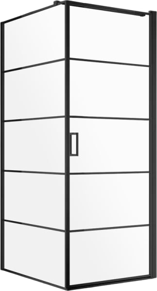 Душевой уголок AQUAme AQM5215-RH-8 80х80, профиль черный матовый