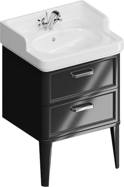 Тумба под раковину без столешницы KERAMA MARAZZI Pompei N 60 черная, с 2 ящиками