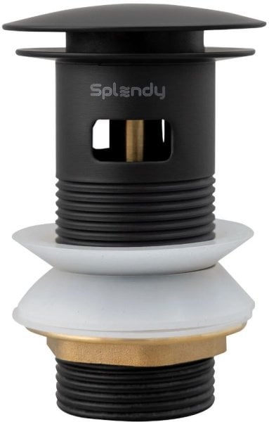 Донный клапан для раковины Splendy AA3071YORMBM с переливом, черный матовый