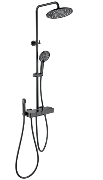 Душевая стойка Wonzon & Woghand MUSE Forte WW-B3580-MB, с гигиеническим душем, матовая черная