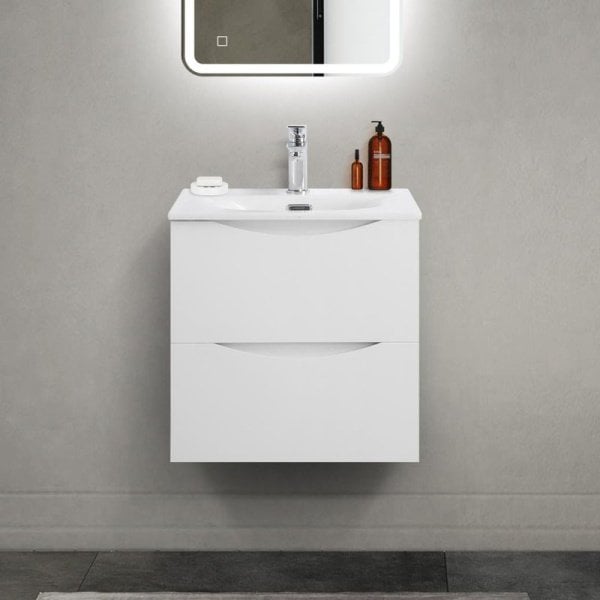 Тумба под раковину без столешницы BelBagno Marino-cer-mini 50 подвесная, bianco lucido