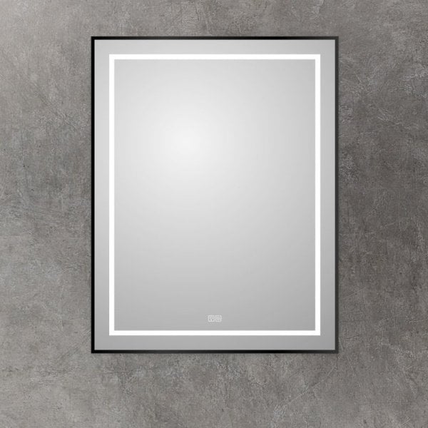 Зеркало BelBagno Kraft 90x70 с подсветкой, с подогревом, черный