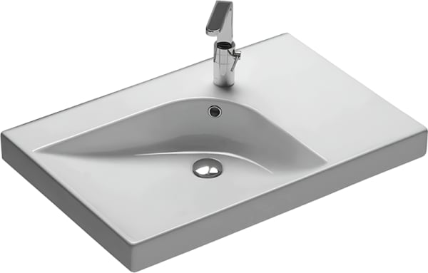 Раковина Hatria Grandangolo SX YXF901 75, 1 готовое отверстие под смеситель
