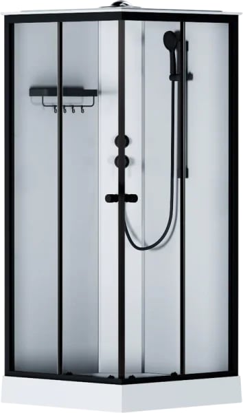 Душевая кабина AM.PM X-Joy Square W94C-403-090BT 90х90 см, матовый черный