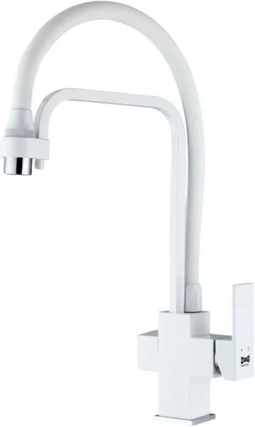 Смеситель для кухни Zorg Sanitary ZR 341-8 YF White с гибким изливом