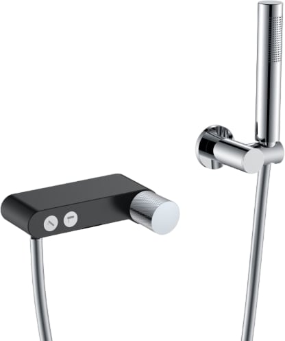 Смеситель для ванны с душем Boheme Stick 123-BCR.2, black touch chrome