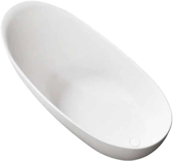 Ванна из искусственного камня Vincea VBT-6S03MW 170x80 см, отдельностоящая, матовая белая, овальная,