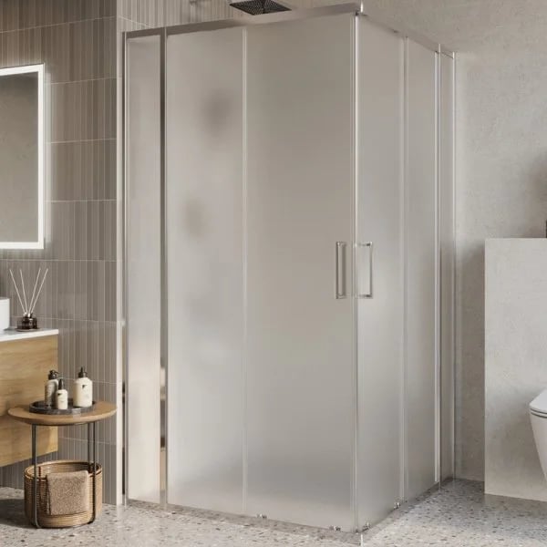 Душевой уголок BelBagno Luce A-22-90+20-P-Cr профиль хром, стекло рифленое