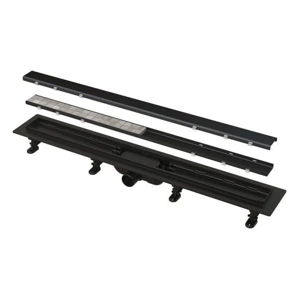 Душевой трап (лоток) AlcaPlast APZ19 APZ19BLACK-850, с решеткой и опорами