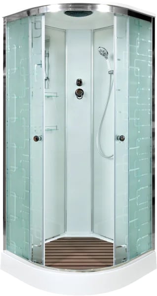 Душевая кабина DTO EM1590 90х90, профиль хром, стекло матовое с узором