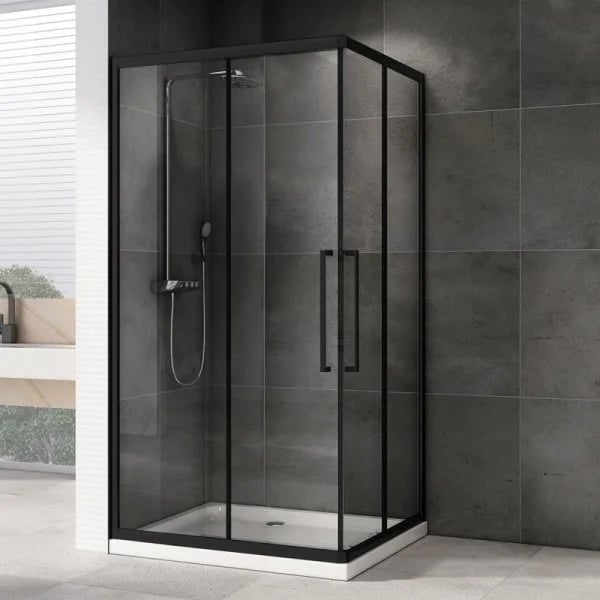 Душевой уголок Abber Schwarzer Diamant AG02128BH 120x80, профиль черный, стекло прозрачное