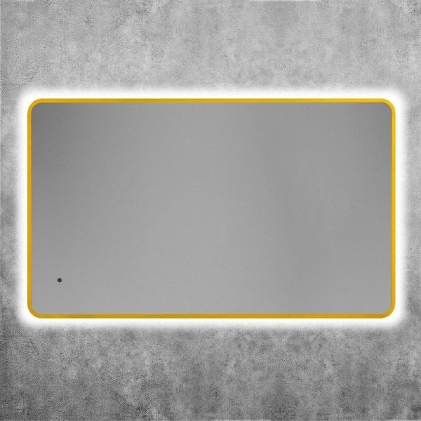 Зеркало Art&Max Siena S 60х100 золото, с LED-подсветкой, 6000К