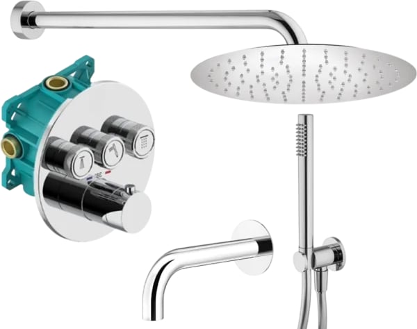 Душевой комплект Plumberia Selection PSBOX KITPSB03CR60, С ВНУТРЕННЕЙ ЧАСТЬЮ, хром