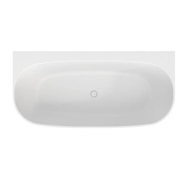 Ванна из искусственного камня WHITECROSS Make 170x80 см, пристенная, матовая белая, со сливом-перели