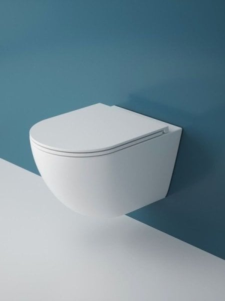 Подвесной унитаз Esbano Fortex-53T ESUPFORT53TW белый глянец безободковый, смыв Торнадо, с сиденьем 