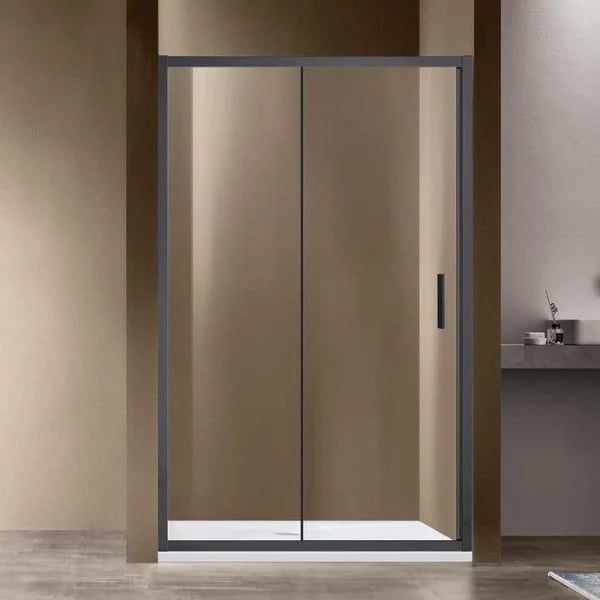 Душевая дверь в нишу Vincea Garda VDS-1G140CLGM 140 см, профиль вороненая сталь, стекло прозрачное