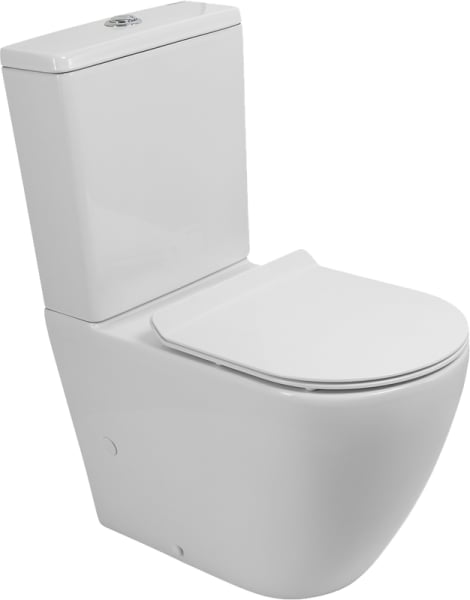Унитаз-компакт напольный BelBagno Sfera-r BB2141CP-TOR BB2111SC с микролифтом, безободковый, белый